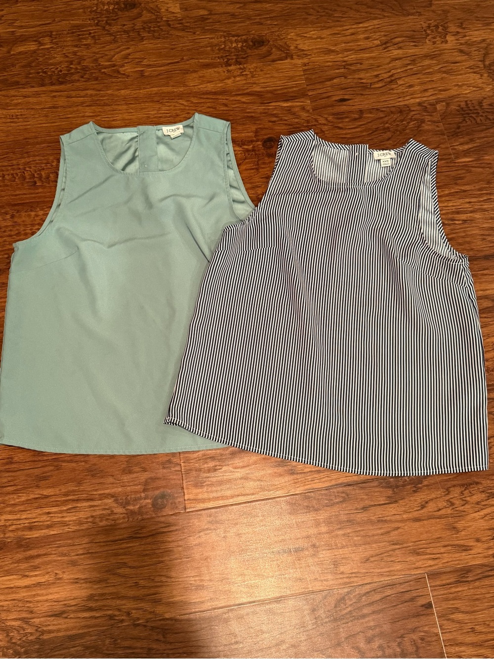 J.Crew XXS Sleeveless Shell Top Bundle Blue Striped Blouse 2-Pack